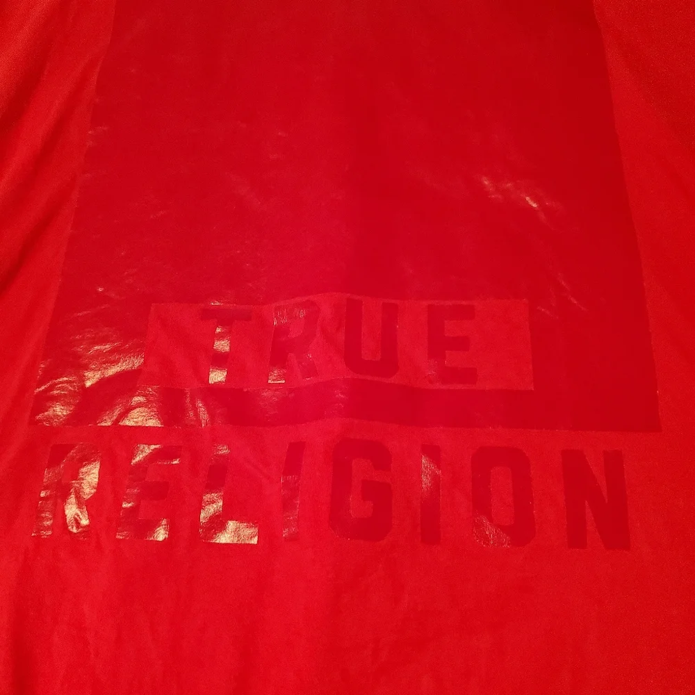 True Religion Men's T-Shirt Red Sz XL EUC